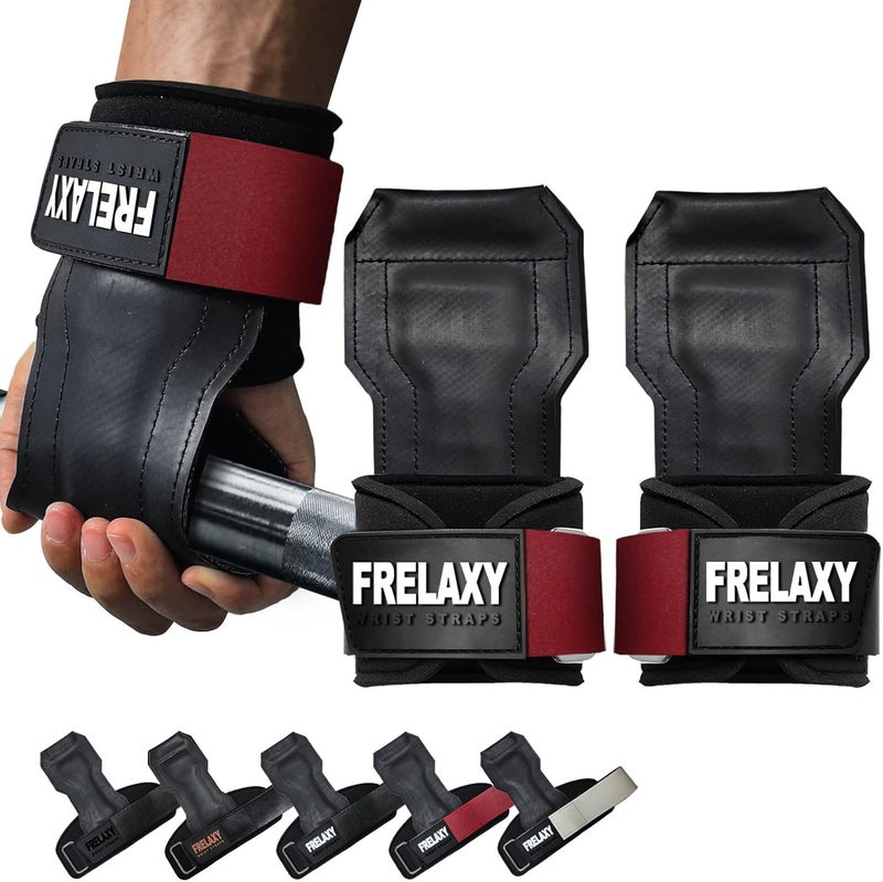 Frelaxy Lifting Wrist Straps, Rubber Weight Lifting Grips with Non-Slip Palm & Wrist Wraps Support for Deadlifts, Pull Ups, Rows, Heavy Powerlifting, Lat Pulldowns - Image 1